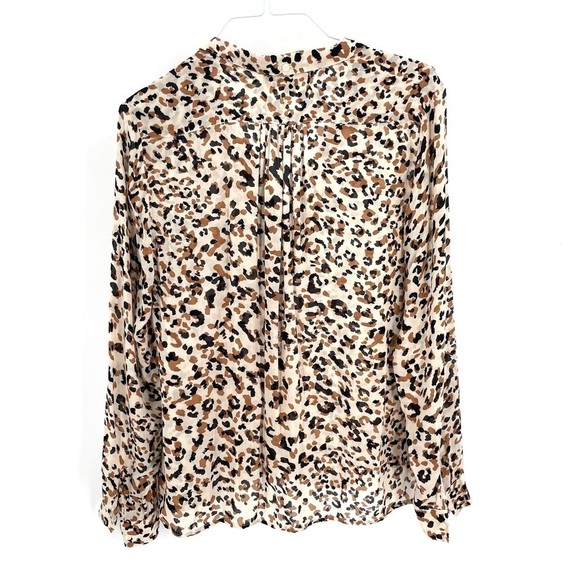 ANTHROPOLOGIE Cloth & Stone Lana Leopard Buttondown Long Sleeve Lightweight Top - Picture 6 of 8